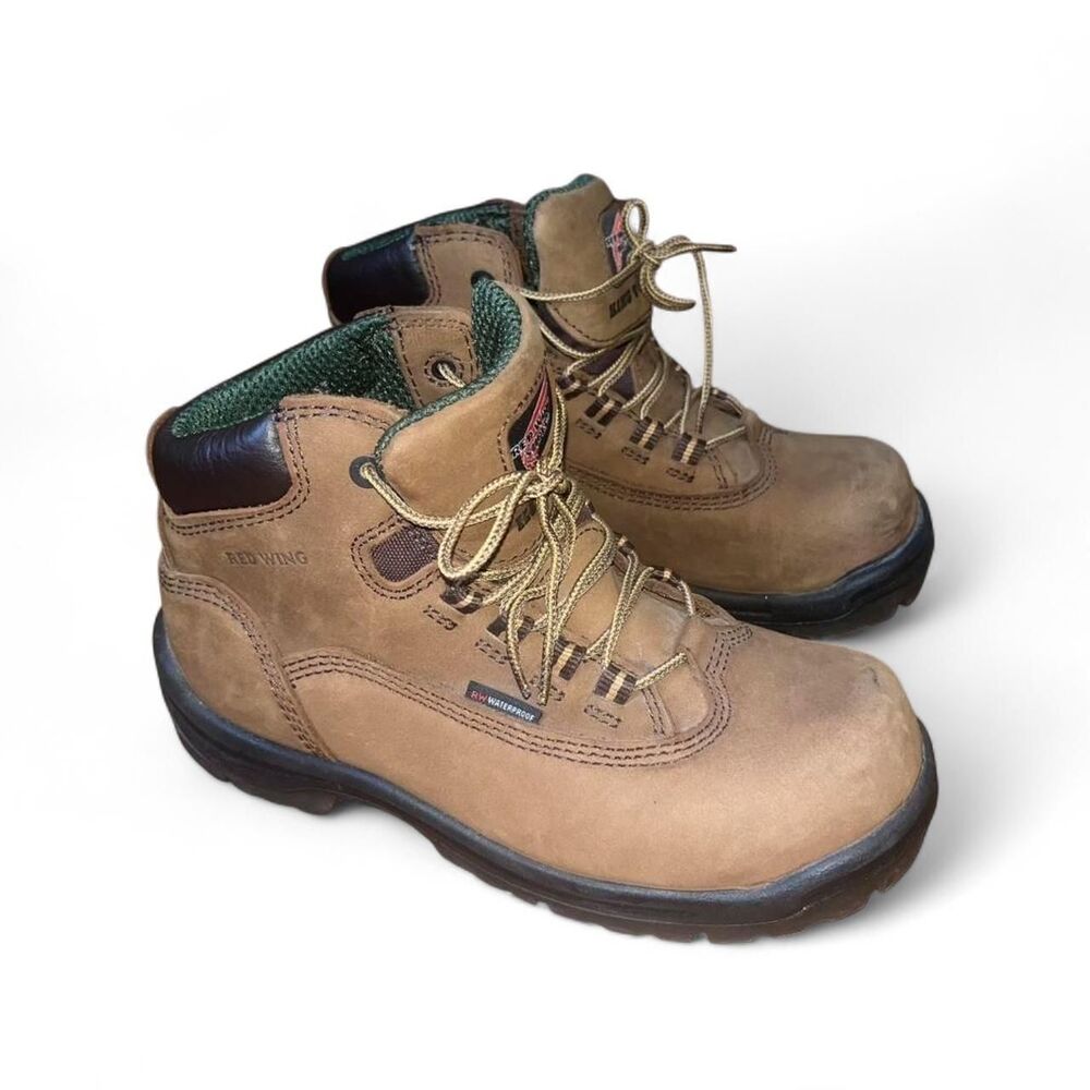 Redwing Women's Brown Steel Toe King Toe Leather Work Boots SZ 8